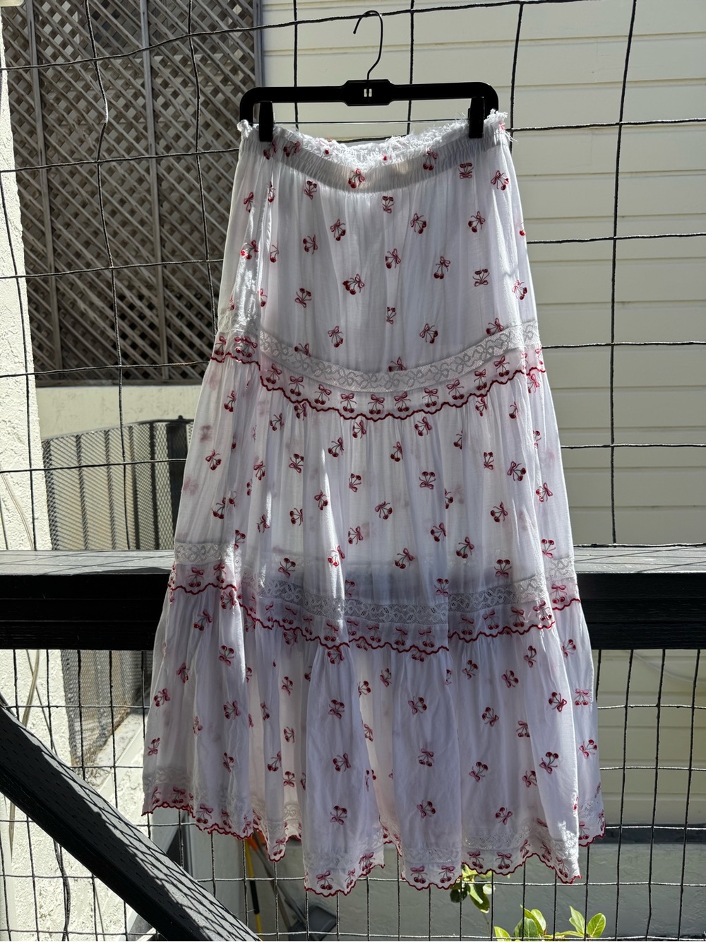 LoveShackFancy - Patten Cotton Cherry Maxi Skirt